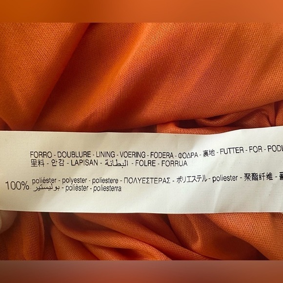 Zara Pleated Ruffle Mini Short Ruched Dress w/Ruffled Sleeves, Orange, Size S - Picture 9 of 10